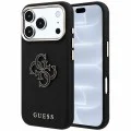 Калъф за iPhone 17 Pro - Grained Leather and Big Resin Logo (GUHCP18L6PSS4RGK) - Guess - Черен