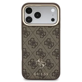 Калъф за iPhone 17 Pro - Hardcase 4G Cardslot & Big Strap MagSafe (GUBPHUP18LP4SM44CW) - Guess - Кафяв