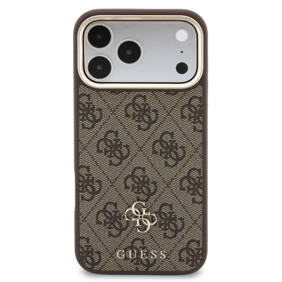 Калъф за iPhone 17 Pro - Hardcase 4G Cardslot & Big Strap MagSafe (GUBPHUP18LP4SM44CW) - Guess - Кафяв