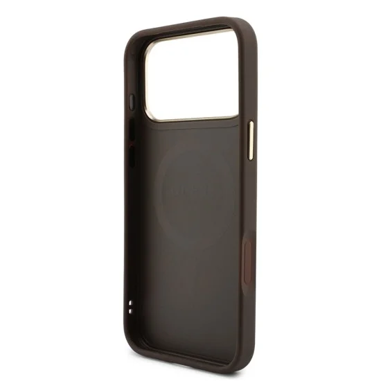 Калъф за iPhone 17 Pro - Hardcase 4G Cardslot & Big Strap MagSafe (GUBPHUP18LP4SM44CW) - Guess - Кафяв