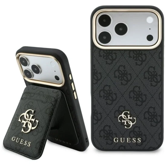 Калъф за iPhone 17 Pro - Hardcase 4G Cardslot MagSafe (GUBPHCP18LP4SM44CK) - Guess - Черен