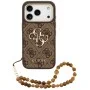 Калъф за iPhone 17 Pro - Hardcase 4G Classic Logo with Strap (GUHCP18LP4GMGSCW) - Guess - Кафяв