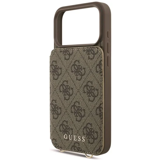 Калъф за iPhone 17 Pro - Hardcase 4G Crossbody Cardslot (GUHCP18LCB4GB) - Guess - Кафяв