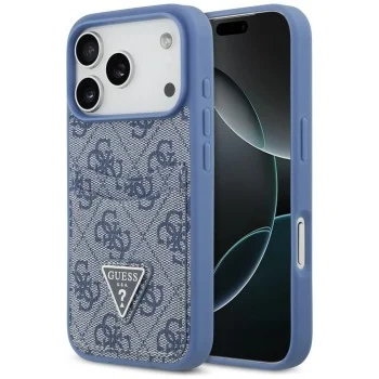 Калъф за iPhone 17 Pro - Hardcase 4G Double Card Triangle (GUHCP18LP4TPB) - Guess - Син