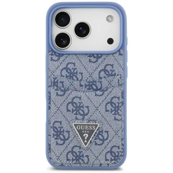 Калъф за iPhone 17 Pro - Hardcase 4G Double Card Triangle (GUHCP18LP4TPB) - Guess - Син