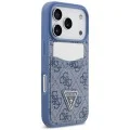 Калъф за iPhone 17 Pro - Hardcase 4G Double Card Triangle (GUHCP18LP4TPB) - Guess - Син