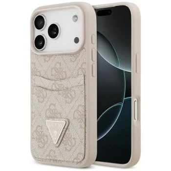 Калъф за iPhone 17 Pro - Hardcase 4G Double Card Triangle (GUHCP18LP4TPP) - Guess - Розов