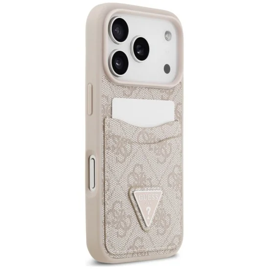 Калъф за iPhone 17 Pro - Hardcase 4G Double Card Triangle (GUHCP18LP4TPP) - Guess - Розов