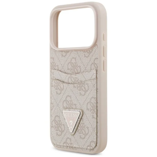Калъф за iPhone 17 Pro - Hardcase 4G Double Card Triangle (GUHCP18LP4TPP) - Guess - Розов