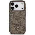 Калъф за iPhone 17 Pro - Hardcase 4G Double Card Triangle (GUHCP18LP4TPW) - Guess - Кафяв