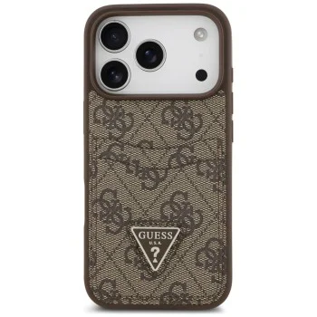 Калъф за iPhone 17 Pro - Hardcase 4G Double Card Triangle (GUHCP18LP4TPW) - Guess - Кафяв