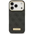 Калъф за iPhone 17 Pro - Hardcase 4G Logo Plate MagSafe (GUHMP18LU4GPRK) - Guess - Черен