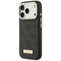 Калъф за iPhone 17 Pro - Hardcase 4G Logo Plate MagSafe (GUHMP18LU4GPRK) - Guess - Черен