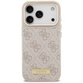 Калъф за iPhone 17 Pro - Hardcase 4G Logo Plate MagSafe (GUHMP18LU4GPRP) - Guess - Розов