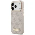 Калъф за iPhone 17 Pro - Hardcase 4G Logo Plate MagSafe (GUHMP18LU4GPRP) - Guess - Розов
