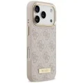 Калъф за iPhone 17 Pro - Hardcase 4G Logo Plate MagSafe (GUHMP18LU4GPRP) - Guess - Розов