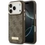 Калъф за iPhone 17 Pro - Hardcase 4G Logo Plate MagSafe (GUHMP18LU4GPRW) - Guess - Кафяв