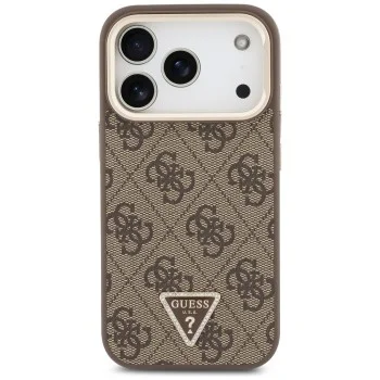 Калъф за iPhone 17 Pro - Hardcase 4G Triangle Logo & Stand Camera MagSafe (GUHMP18LPCS4GPTW) - Guess - Кафяв