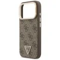 Калъф за iPhone 17 Pro - Hardcase 4G Triangle Logo & Stand Camera MagSafe (GUHMP18LPCS4GPTW) - Guess - Кафяв