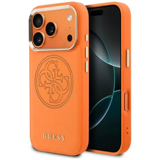 Калъф за iPhone 17 Pro - Leather Perforated 4G MagSafe (GUHMP18L5PG4SRGO) - Guess - Оранжев