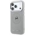 Калъф за iPhone 17 Pro - Leather Point and C Sketch MagSafe (KLHMP18L6PCCPRG) - Karl Lagerfeld - Сив