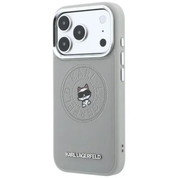 Калъф за телефон за iPhone 18 Pro / iPhone 17 Pro Leather Point and C Sketch MagSafe (KLHMP18L6PCCPRG) - Karl Lagerfeld - Сив