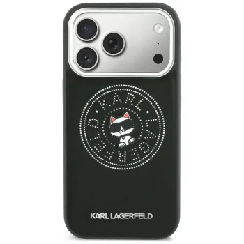 Калъф за телефон за iPhone 18 Pro / iPhone 17 Pro Leather Point and C Sketch MagSafe (KLHMP18L6PCCPRK) - Karl Lagerfeld - Черен