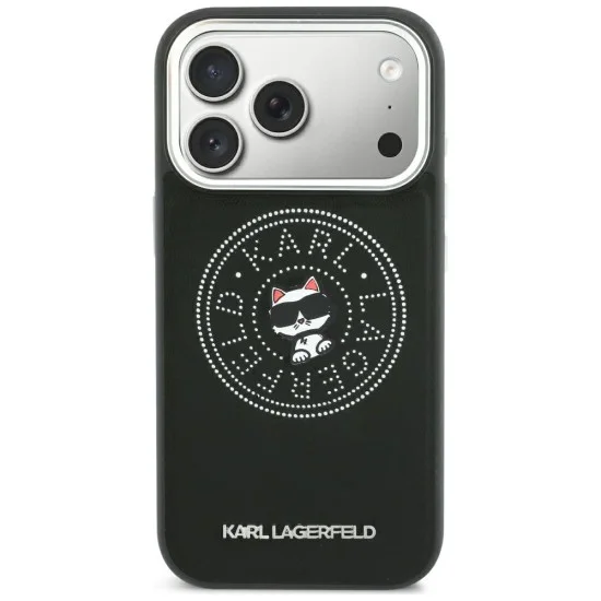 Калъф за iPhone 17 Pro - Leather Point and C Sketch MagSafe (KLHMP18L6PCCPRK) - Karl Lagerfeld - Черен