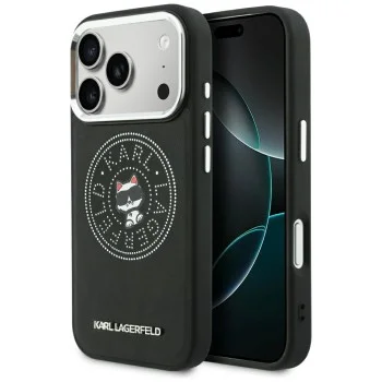 Калъф за телефон за iPhone 18 Pro / iPhone 17 Pro Leather Point and C Sketch MagSafe (KLHMP18L6PCCPRK) - Karl Lagerfeld - Черен