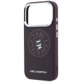 Калъф за iPhone 17 Pro - Leather Point and C Sketch MagSafe (KLHMP18L6PCCPRR) - Karl Lagerfeld - Бордо