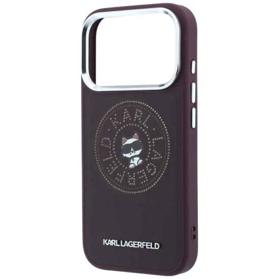 Калъф за iPhone 17 Pro - Leather Point and C Sketch MagSafe (KLHMP18L6PCCPRR) - Karl Lagerfeld - Бордо