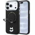 Калъф за iPhone 17 Pro - Leather Ring Stand 360 C Pin MagSafe (KLHMP18LPSRSCHHK) - Karl Lagerfeld - Черен