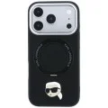 Калъф за iPhone 17 Pro - Leather Ring Stand 360 K Pin MagSafe (KLHMP18LPSRSKLHK) - Karl Lagerfeld - Черен