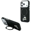 Калъф за iPhone 17 Pro - Leather Ring Stand 360 KC Pin MagSafe (KLHMP18LPSRSKCHK) - Karl Lagerfeld - Черен