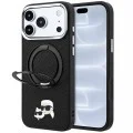 Калъф за iPhone 17 Pro - Leather Ring Stand 360 KC Pin MagSafe (KLHMP18LPSRSKCHK) - Karl Lagerfeld - Черен