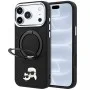 Калъф за телефон за iPhone 18 Pro / iPhone 17 Pro Leather Ring Stand 360 KC Pin MagSafe (KLHMP18LPSRSKCHK) - Karl Lagerfeld - Черен