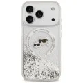 Калъф за iPhone 17 Pro - Liquid Glitter KC Heads MagSafe (KLHMP18LLGKCSGH) - Karl Lagerfeld - Прозрачен