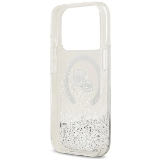Калъф за iPhone 17 Pro - Liquid Glitter KC Heads MagSafe (KLHMP18LLGKCSGH) - Karl Lagerfeld - Прозрачен