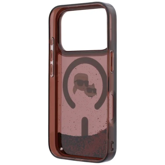 Калъф за iPhone 17 Pro - Liquid Glitter KC Heads MagSafe (KLHMP18LLGKCSGR) - Karl Lagerfeld - Бордо