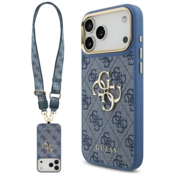 Калъф за iPhone 17 Pro Max - Big 4G Classic Logo & Big Strap Metal Buttons (GUHCP18XP4G4BCSB) - Guess - Син