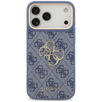 Калъф за iPhone 17 Pro Max - Big 4G Classic Logo & Big Strap Metal Buttons (GUHCP18XP4G4BCSB) - Guess - Син
