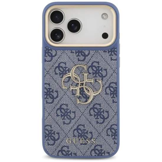 Калъф за iPhone 17 Pro Max - Big 4G Classic Logo & Big Strap Metal Buttons (GUHCP18XP4G4BCSB) - Guess - Син