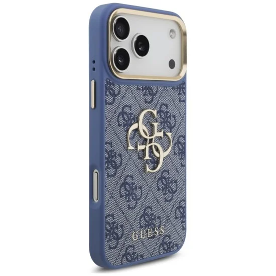 Калъф за iPhone 17 Pro Max - Big 4G Classic Logo & Big Strap Metal Buttons (GUHCP18XP4G4BCSB) - Guess - Син