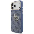 Калъф за iPhone 17 Pro Max - Big 4G Classic Logo & Big Strap Metal Buttons (GUHCP18XP4G4BCSB) - Guess - Син