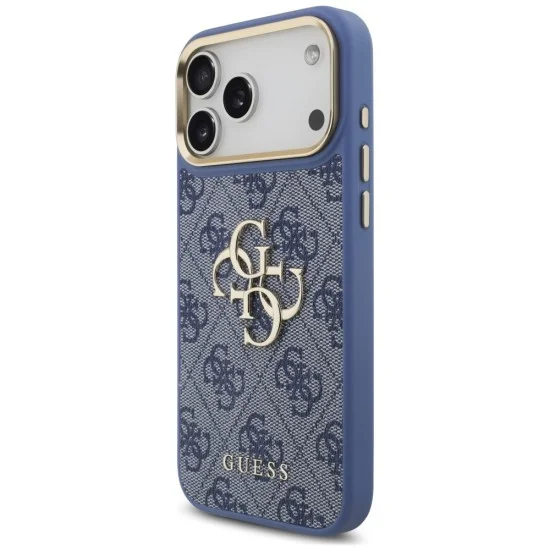 Калъф за iPhone 17 Pro Max - Big 4G Classic Logo & Big Strap Metal Buttons (GUHCP18XP4G4BCSB) - Guess - Син