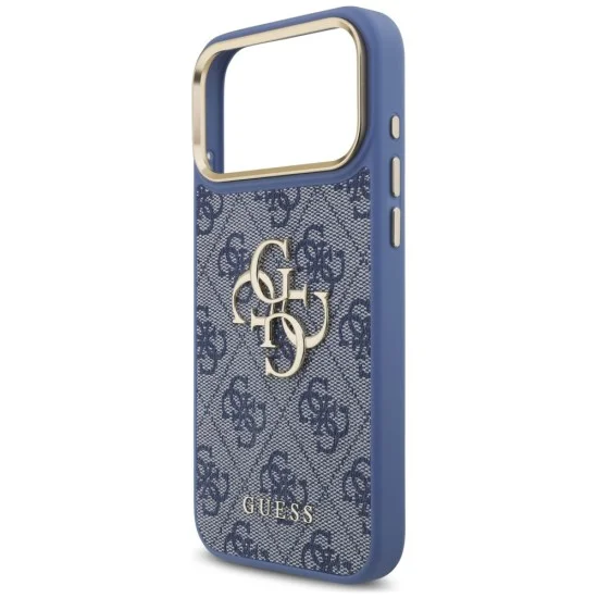 Калъф за iPhone 17 Pro Max - Big 4G Classic Logo & Big Strap Metal Buttons (GUHCP18XP4G4BCSB) - Guess - Син