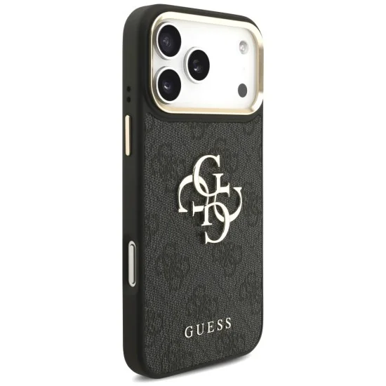 Калъф за iPhone 17 Pro Max - Big 4G Classic Logo & Big Strap Metal Buttons (GUHCP18XP4G4BCSK) - Guess - Черен