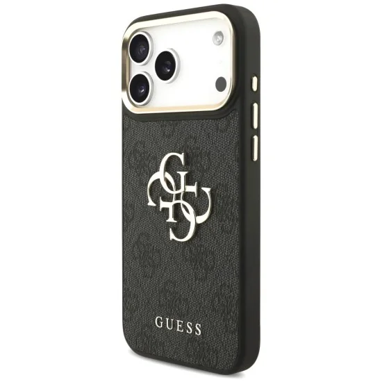 Калъф за iPhone 17 Pro Max - Big 4G Classic Logo & Big Strap Metal Buttons (GUHCP18XP4G4BCSK) - Guess - Черен
