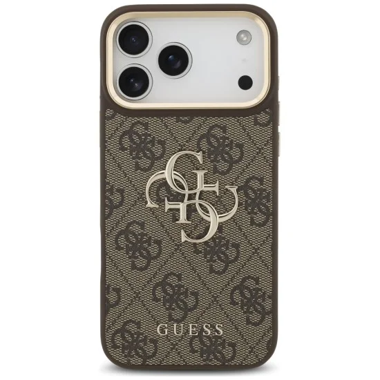 Калъф за iPhone 17 Pro Max - Big 4G Classic Logo & Big Strap Metal Buttons (GUHCP18XP4G4BCSW) - Guess - Кафяв