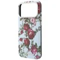 Калъф за iPhone 17 Pro Max - Blossom Roses Print MagSafe (GUHMP18X6PWGTBEB) - Guess - Светло син